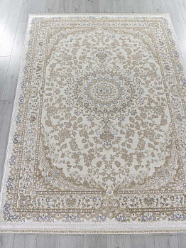 Прямоугольный ковер из полиэстера/синтетика essa 27239a - cream / blue | Турция