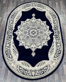 Овальный ковер из синтетики l045a-navy-navy-o | Турция