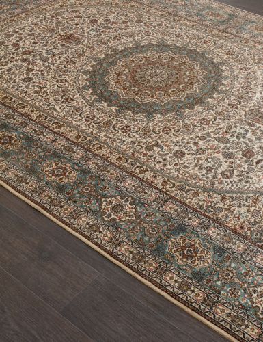 tibet silk & silk s-08 - cream / blue прямоугольник фото 4