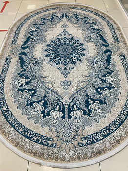 Овальный ковер из вискозы A482A_C_NAVY / CREAM овал | Турция