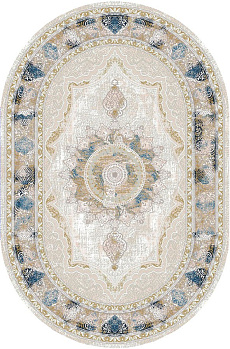 Овальный ковер из вискозы 3174A_CREAM_CREAM | Турция