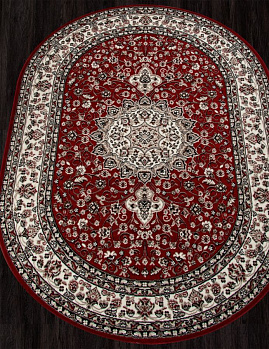 Овальный ковер из синтетики d411 - red | Россия