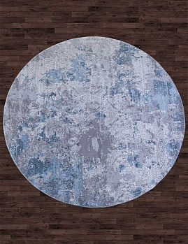 Круглый ковер из синтетики 03851a - blue / blue | Турция