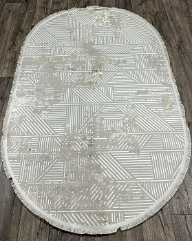 Овальный ковер из полиэстера 7490a-gold-cream-o | Турция