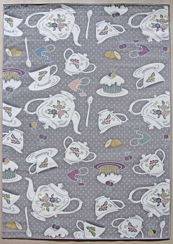 Прямоугольный ковер из синтетики c042 - light gray | Россия