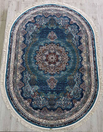 Овальный ковер  kover-abrishim-36316a-oval-blue-blue | Иран