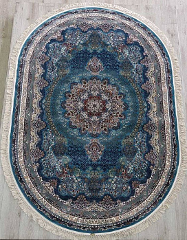 Овальный ковер  kover-abrishim-36316a-oval-blue-blue | Иран