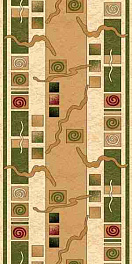 Ковровая дорожка из синтетики Olympos dorD077-cream-green | Россия