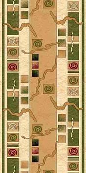 Ковровая дорожка из синтетики Olympos dorD077-cream-green | Россия