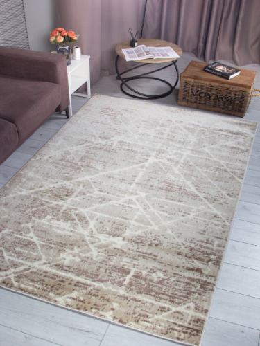 Ковер darga f691 - beige прямоугольник, из синтетики, бежевый, 1,5×2,3, фото 4