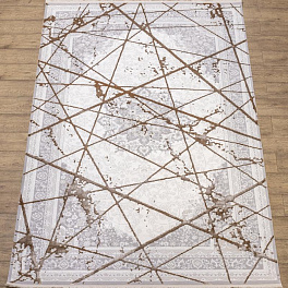 Прямоугольный ковер из полиэстера kb03a-white-beige-1 | Турция