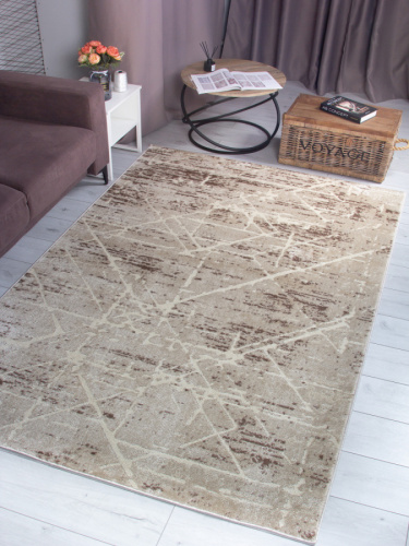 Ковер darga f691 - beige прямоугольник, из синтетики, бежевый, 1,5×2,3, фото 3