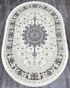 Овальный ковер из полиэстера 00640b-gold-fdy-cream-hb-o | Турция