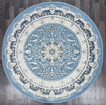 Круглый ковер из полиэстера a839a-blue-blue-d | Турция