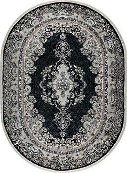 Овальный ковер из полиэстера 37056d-navy-navy-o | Турция