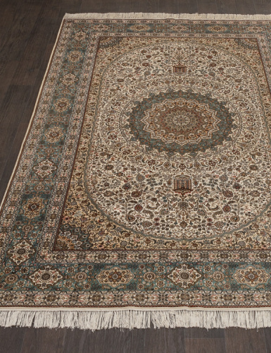 tibet silk & silk s-08 - cream / blue прямоугольник