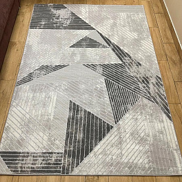 Прямоугольный ковер из полиэстера f105ag-white-c-l-grey | Турция