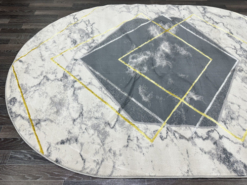 Ковер Fame 0166A_L. GREY / GOLD-овал фото 5