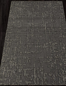 Прямоугольный ковер из синтетики s136 - black-gray | Россия