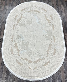 Овальный ковер из полиэстера 17301-white-beige-o | Турция