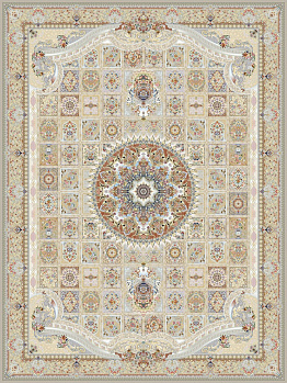 Ковер Shams 4500 mahva-light-gray, из акрила, бежевый