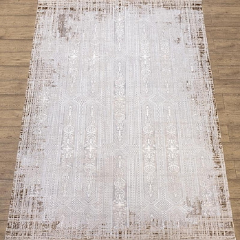 Овальный ковер из полиэстера n907a-white-beige-1 | Турция