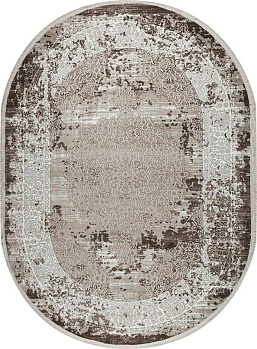 Овальный ковер из полиэстера kover-sanat-viscon-36561c-oval-brown-beige | Турция