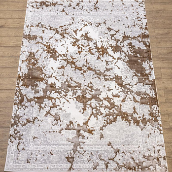 Прямоугольный ковер из полиэстера kb04b-white-beige-1 | Турция