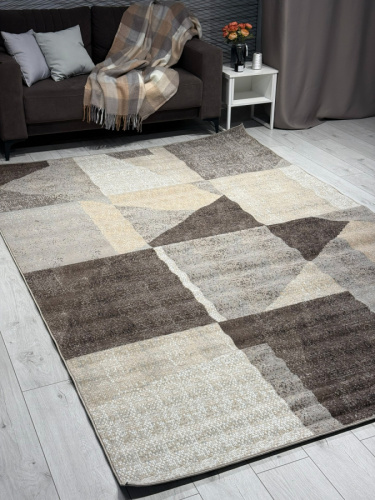 Ковер praga 06052a - brown / toz gri прямоугольник, из синтетики, коричневый, 0,8×1,5, фото 3