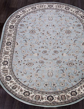 Овальный ковер из синтетики d251 - l.blue-brown | Россия