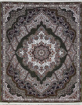 Прямоугольный ковер  kover-abrishim-36320a-stan-d-green-d-green | Иран