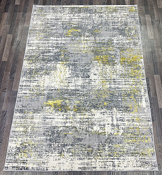 Прямоугольный ковер из полиэстера 0730a-l-grey-gold | Турция