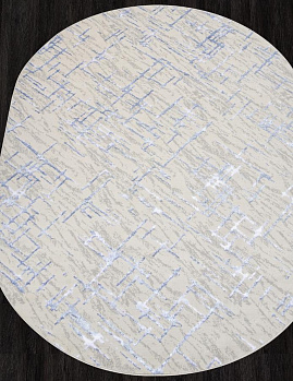 Овальный ковер из полиэстера f164 - cream-blue | Россия