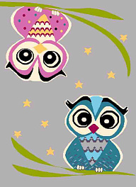 Прямоугольный ковер для детской OWL grey | Польша