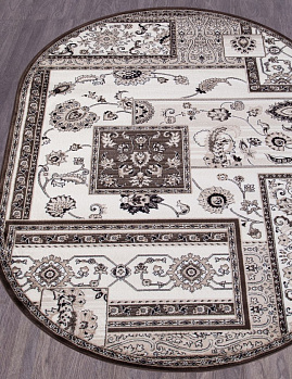 Овальный ковер из синтетики D248 CREAM-BROWN oval | Россия
