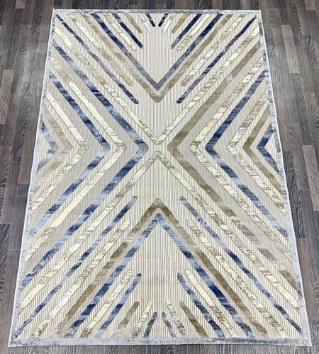 Semnan D037A_CREAM SHIRINK / BLUE FDY